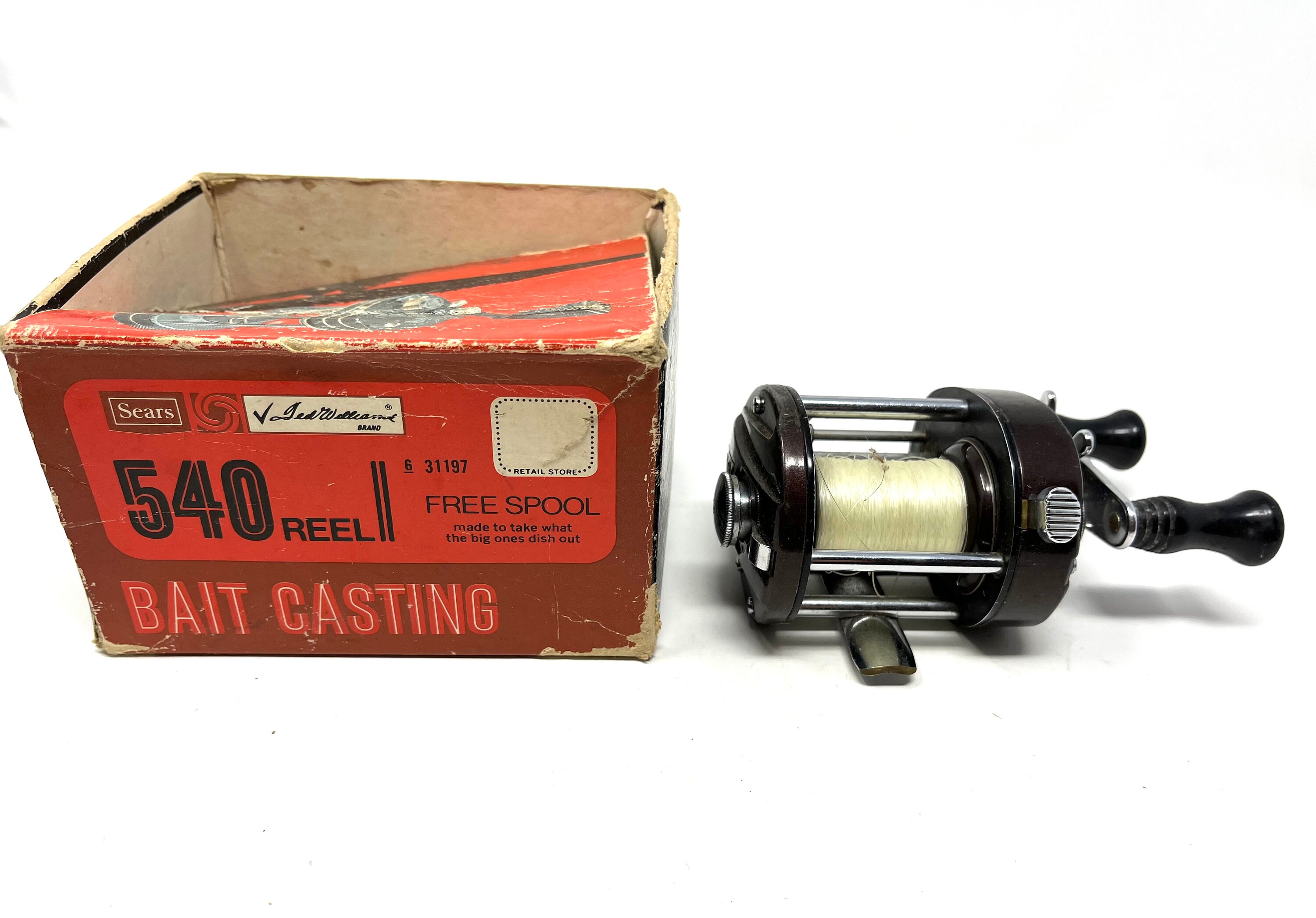 Vintage Sears Ted Williams 540 Bait Casting Reel With Box