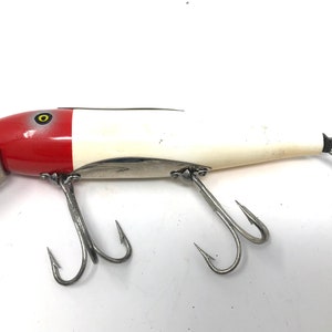 Leurre de pêche vintage Pflueger Mustang Minnow bois ?? Poisson 5,5
