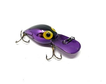 Vintage Pre Rapala Storm Wiggle Wart Purple Fishing Lure / Antique