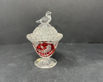 Vintage Hofbauer Byrdes Lead Crystal Trinket Box with Lid