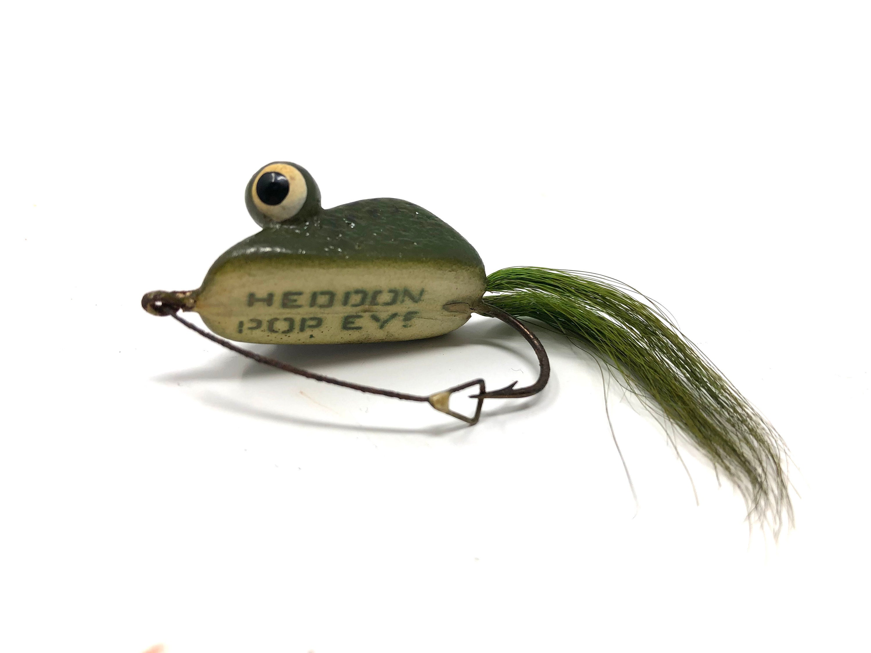 Vintage Heddon Pop Eye Frog Minty Fly Rod Lure / Antique Fly Rod