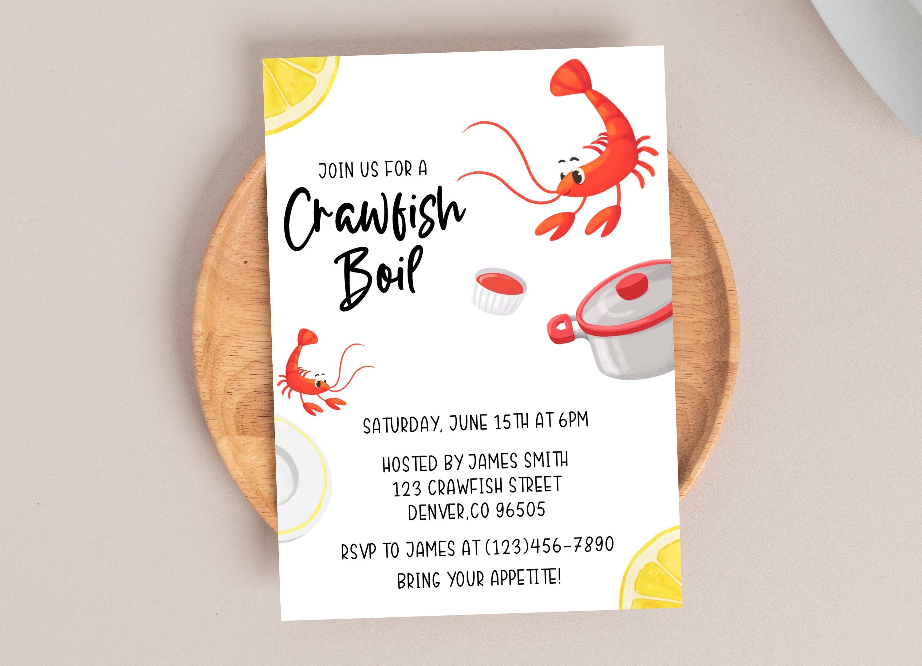 Editable Crawfish Boil Invitation Template, Seafood Boil, Crawfish Boil Editable Crawfish Boil Invitation Template, Seafood Boil, Crawfish Boil