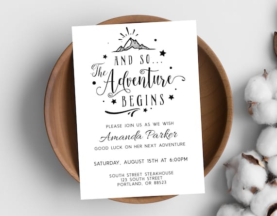 Next Adventure Farewell Party Digital Download - Editable and Customizable using Corjl - 5x7 - Print or share via text, email, social media