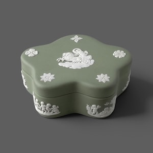 WEDGWOOD Jasperware Handcrafted Sage Green Box - Etsy