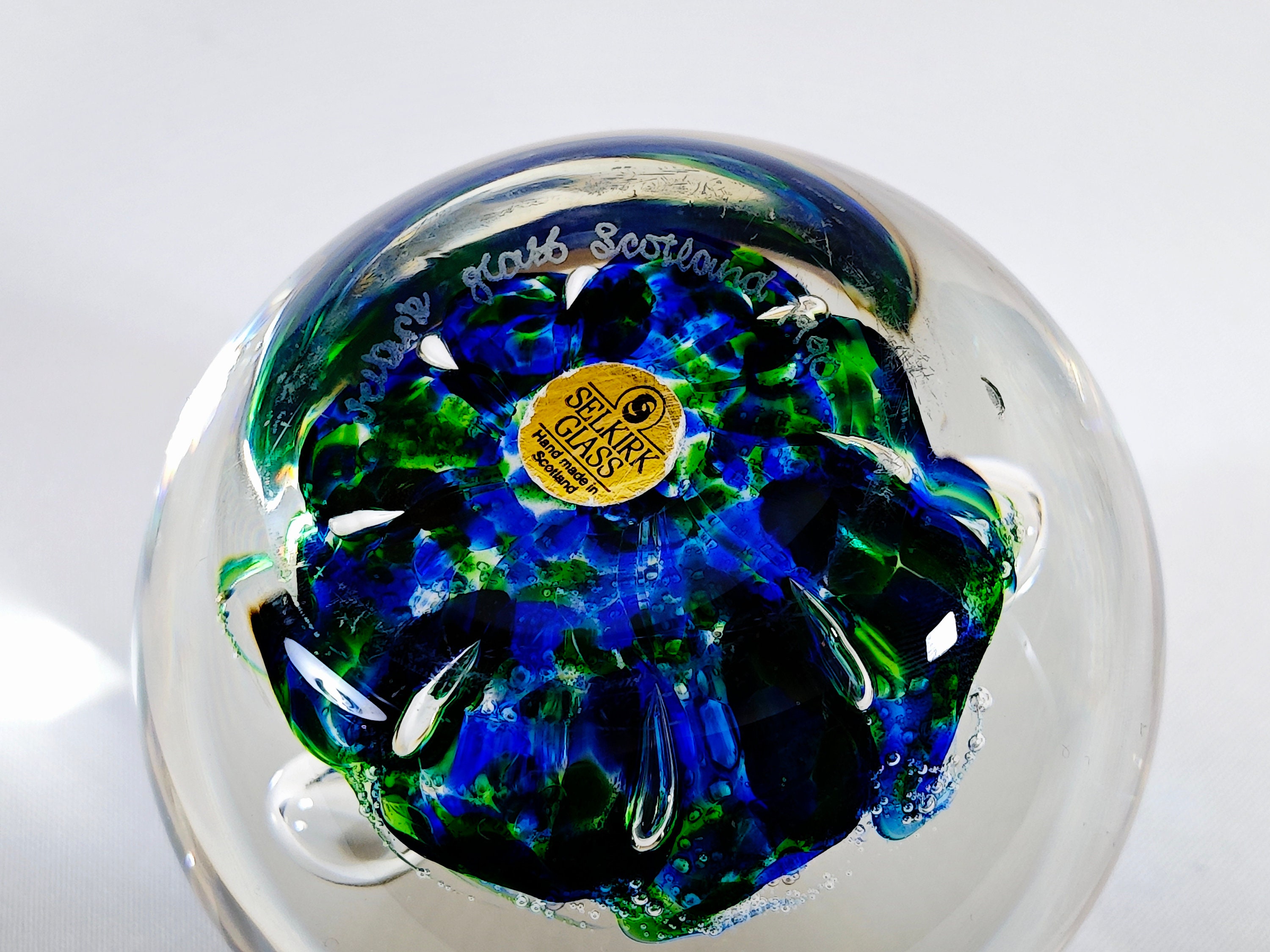 置物 SELKIRK GLASS Handmade Signed Selkirk Glass Paperweight Scotland - Etsy