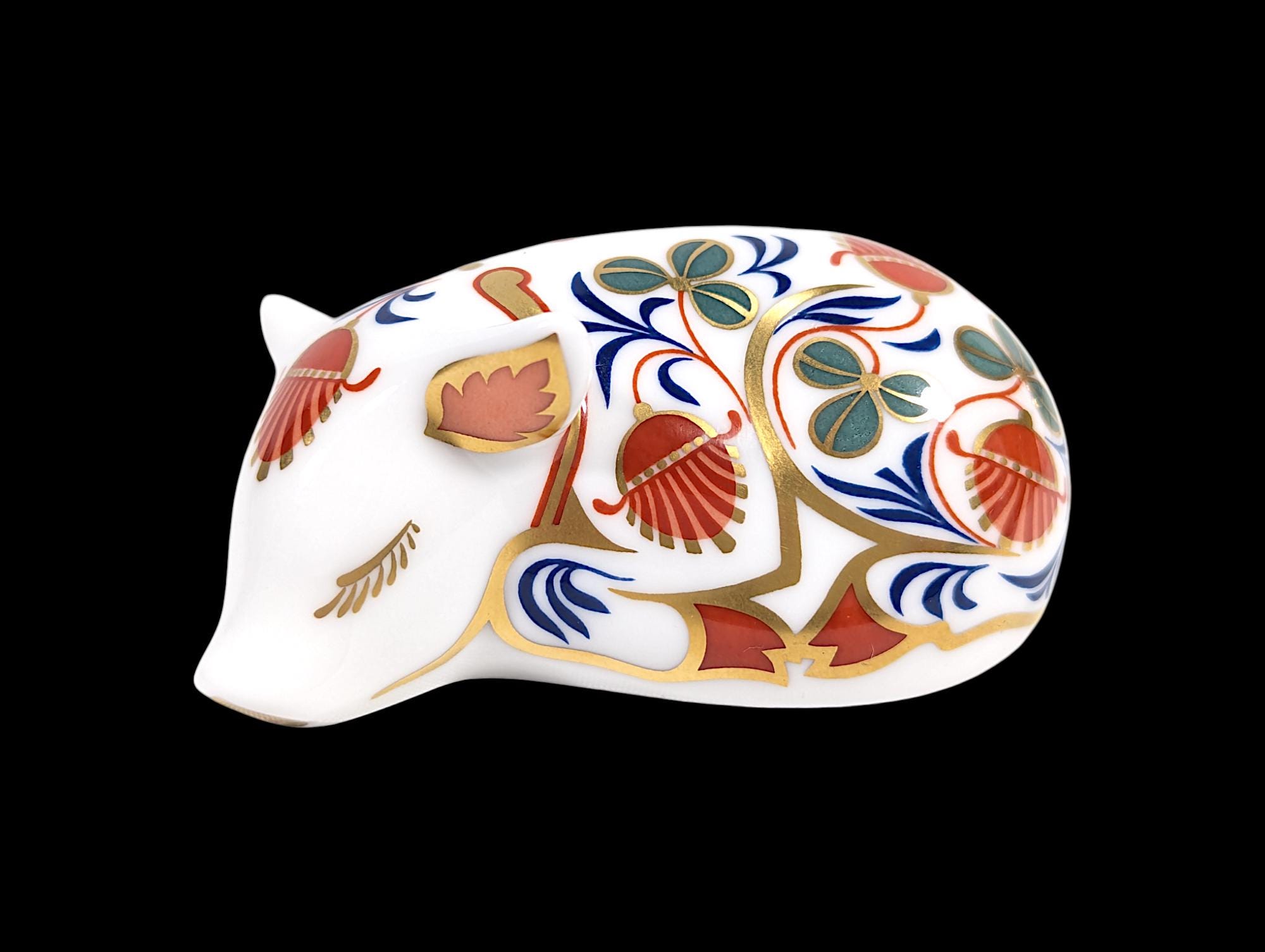 Royal Crown Derby Sleeping Piglet Paperweight Porcelain Figurine