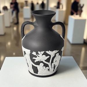 Wedgwood Jasperware Handcrafted Black Portland Vase