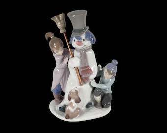 Lladro the Snowman #5713 Fine Porcelain Figurine With Original Box