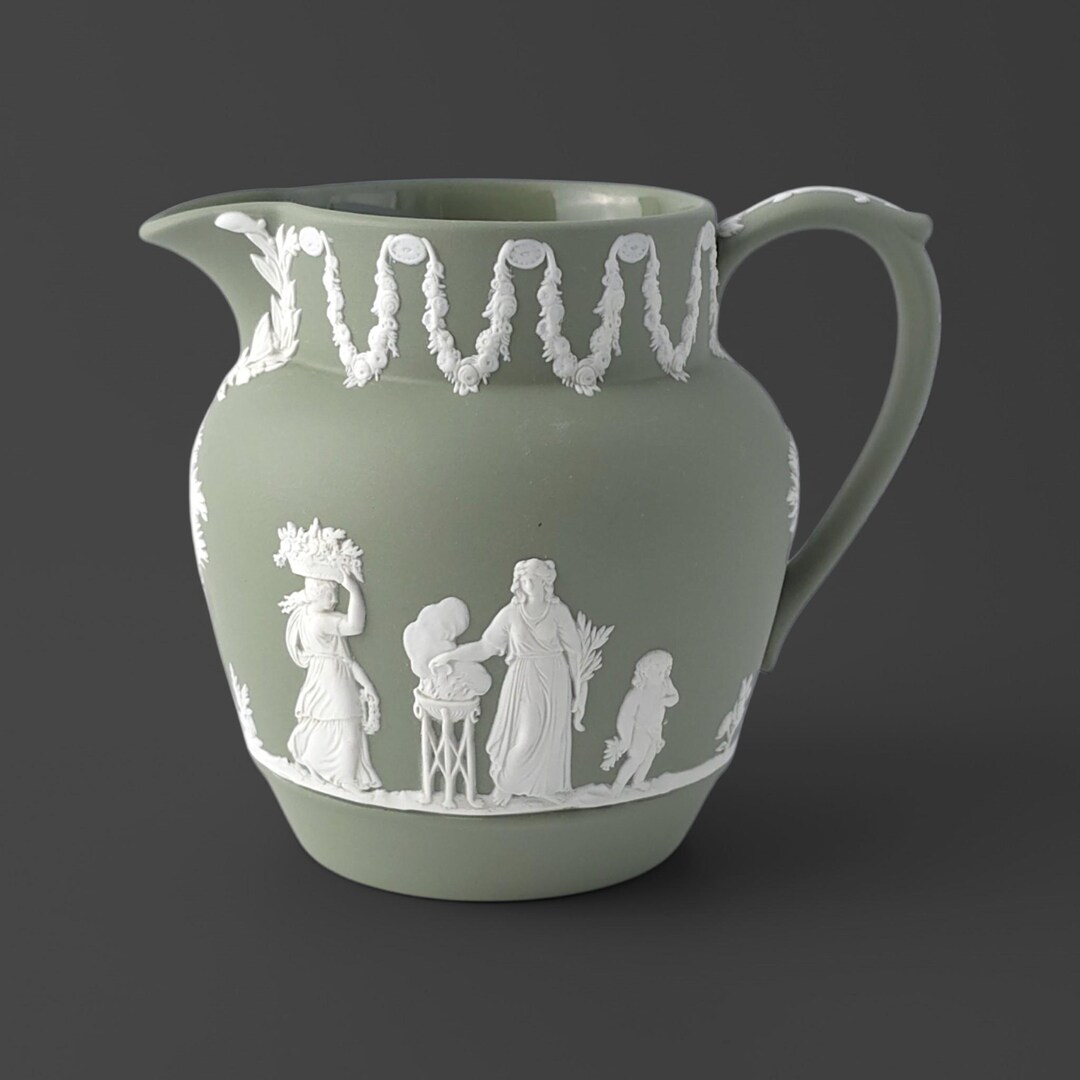 WEDGWOOD Jasperware Handcrafted Sage Green Pitcher / Jug '56 - Etsy