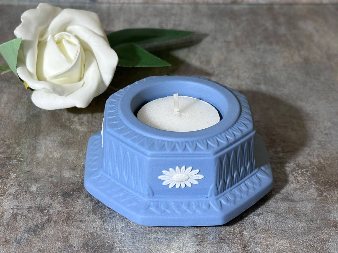 Wedgwood Jasperware Pale Blue Tealight / Candle Holder Etsy