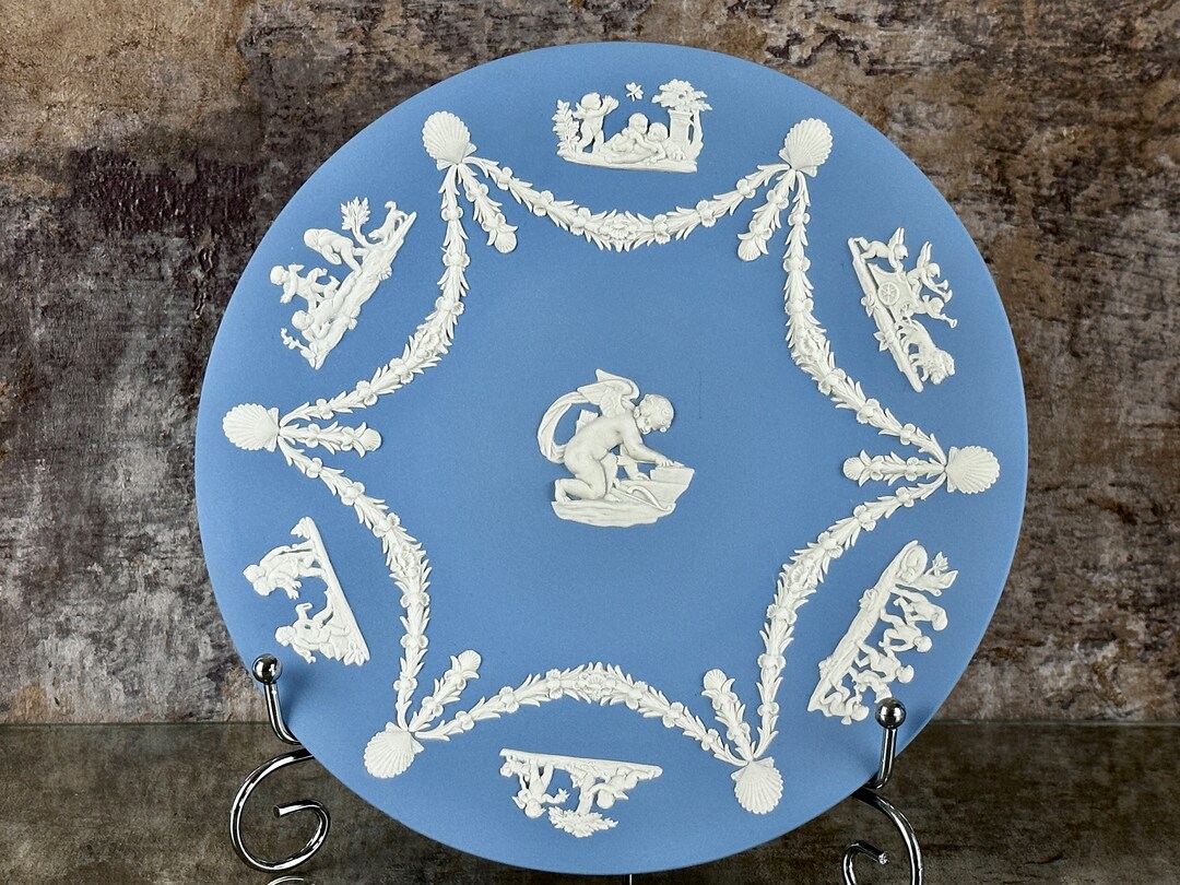 WEDGWOOD Jasperware Pale Blue Decorative Plate Depicting Etsy UK