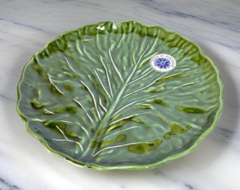 MATIAS BELO Green Cabbage Ceramic Dinner Plate Hand Painted and Made in Portugal - 27cm