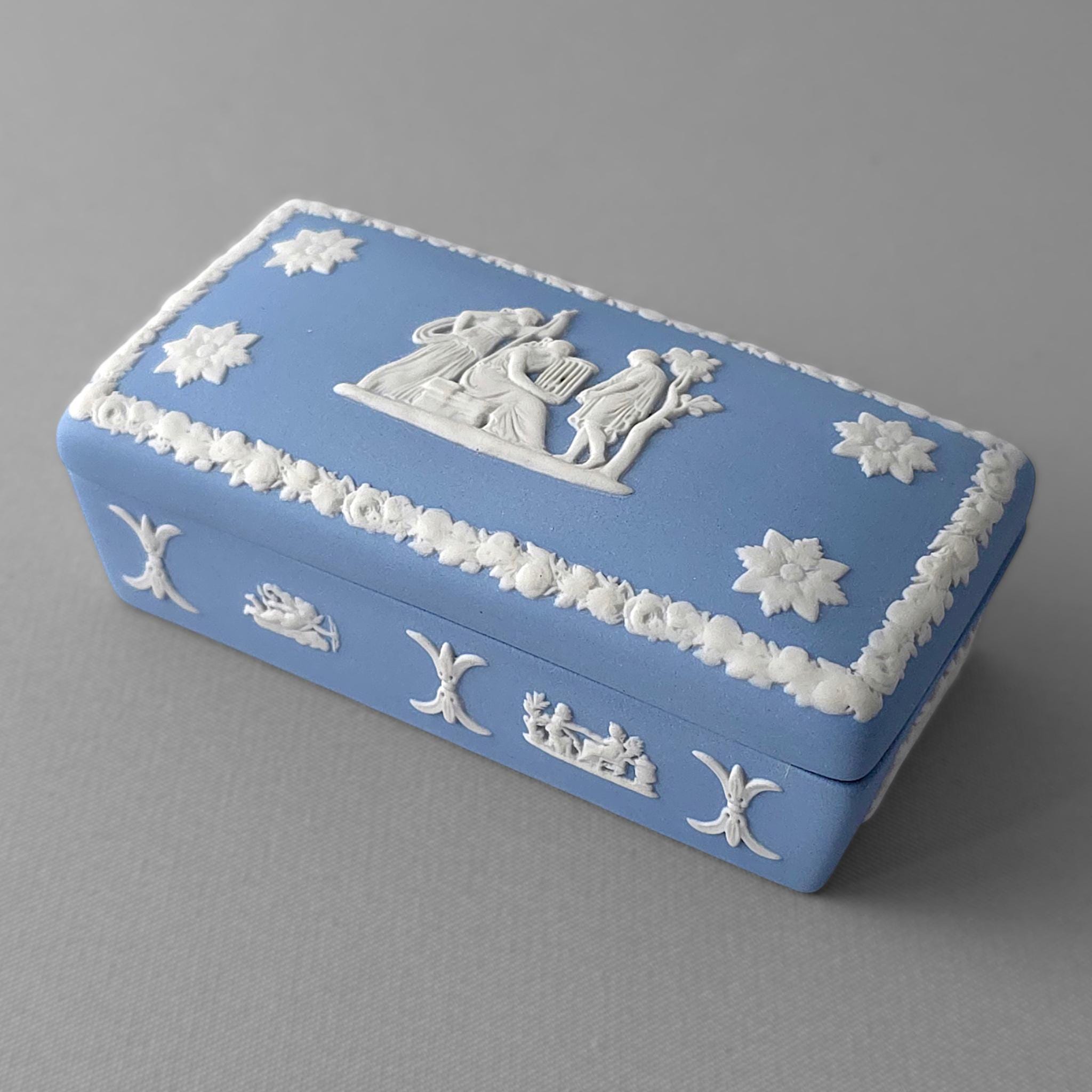 WEDGWOOD Jasperware Handcrafted Pale Blue Small Oblong Box '77 - Etsy