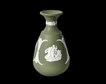 WEDGWOOD Jasperware Sage / Pale Green Vase &#39;59