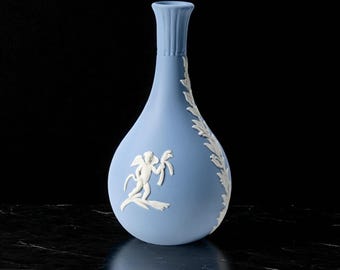 WEDGWOOD Jasperware Handcrafted Pale Blue Vase