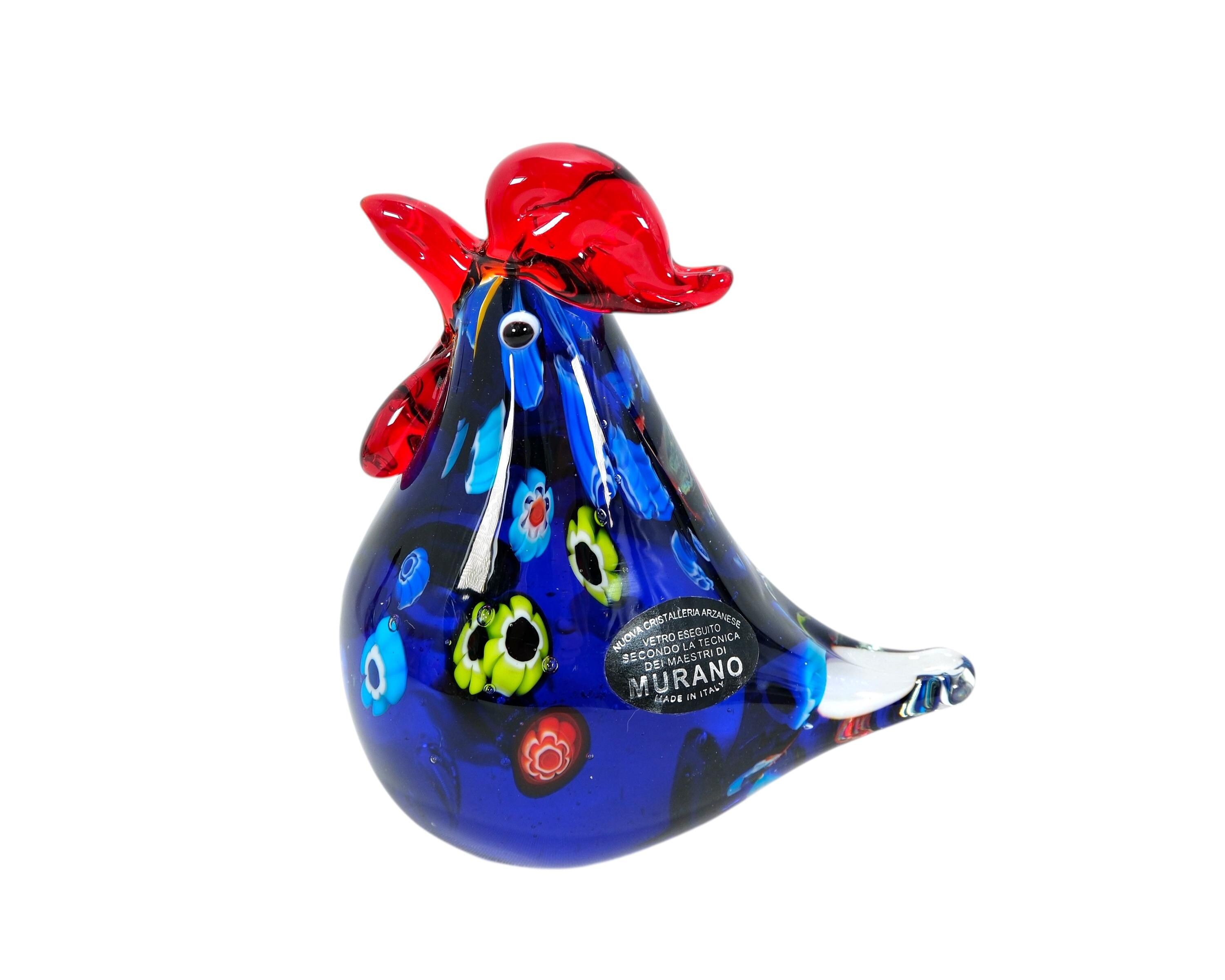 Murano Vetro Eseguito Hand Made Glass Bird / Rooster Paperweight , Italy
