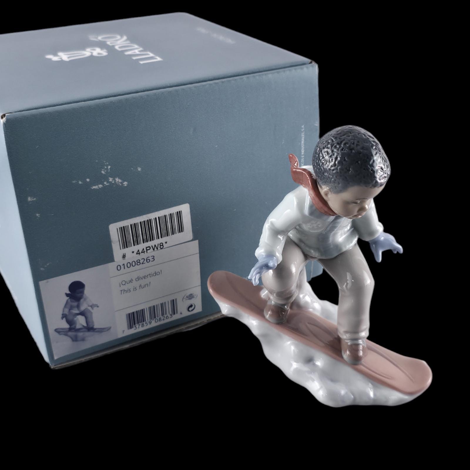 リヤドロ スノーボード少年の磁器製置物「これは楽しい」#8263 - Etsy 日本
