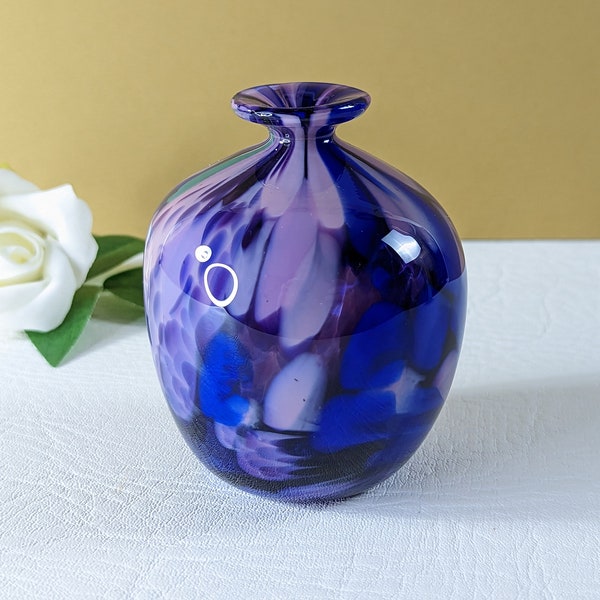 Vintage Hand Blown / Made Glass Vase , marked.