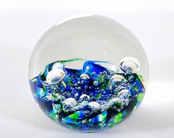 Superb Selkirk Glass Paperweight . Signed and Dated. 1982. Flower