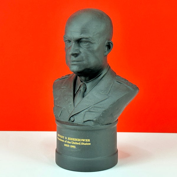 Wedgwood Black Basalt Bust of DWIGHT D. EISENHOVER USA President 1953-1961