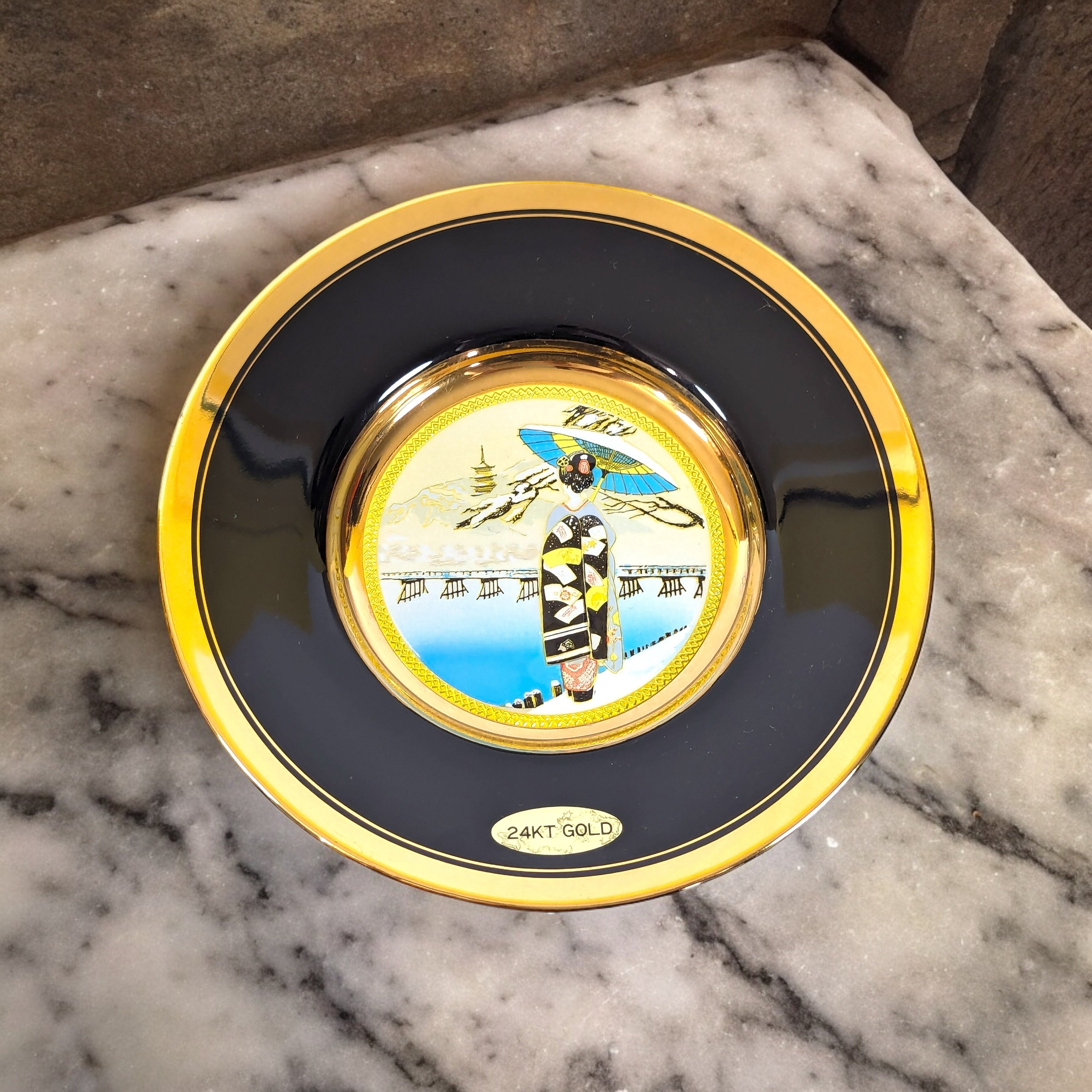 The Art of CHOKIN Japanese Small Plate 24k Gold Edged - Etsy