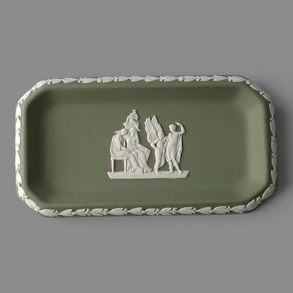 Wedgwood Jasperware Handcrafted Sage Green Tray / Plate '77