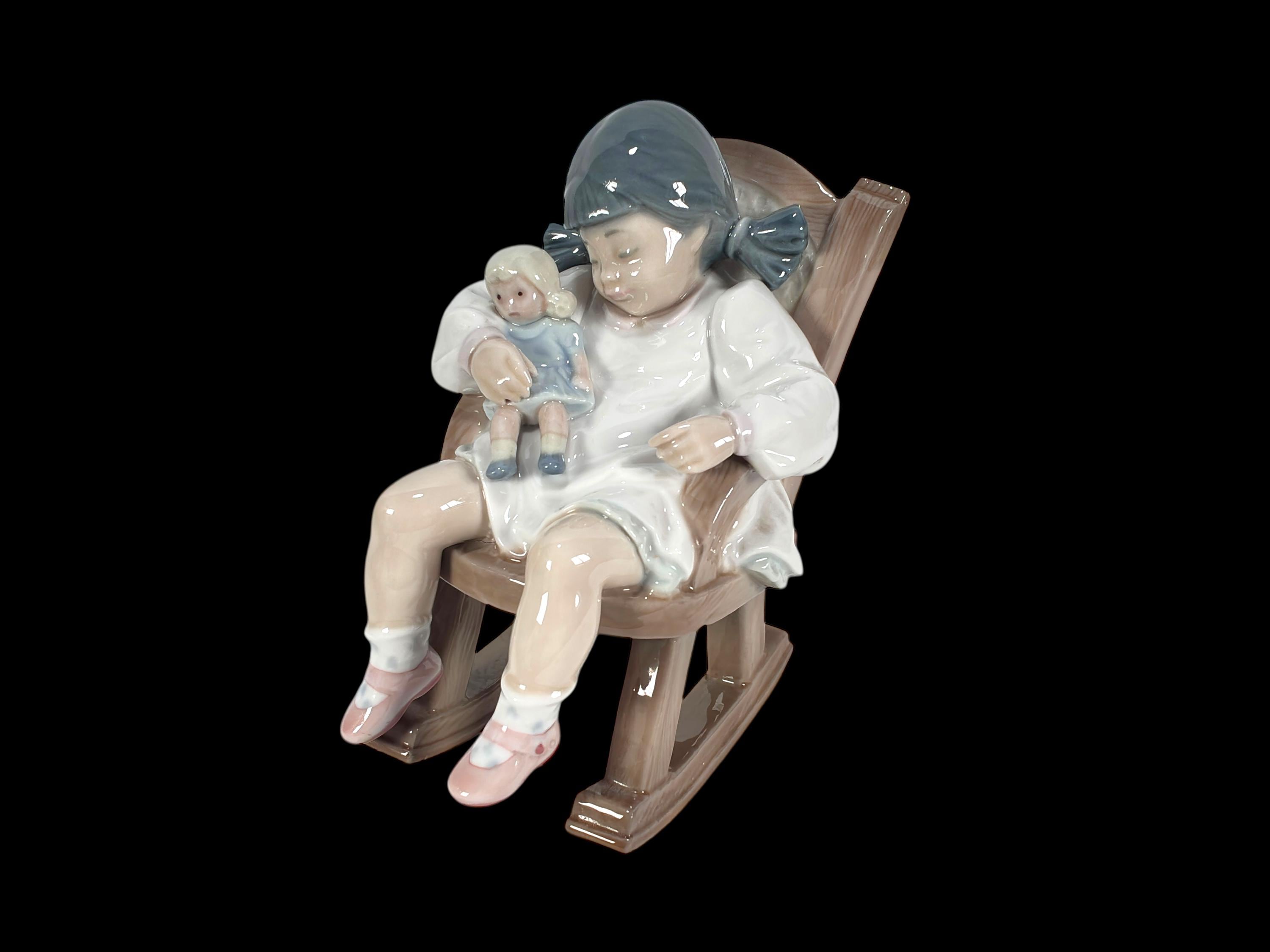 Lladro Little Girl on Rocking Chair - Etsy