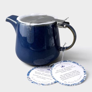 The British Tea Company London Reactive Glaze Blå Tekanna med Infuser, 600ml