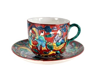 Attractive Pair Of Art Deco Fine Bone China Mugs In The"Ritzy" (Grey) Design