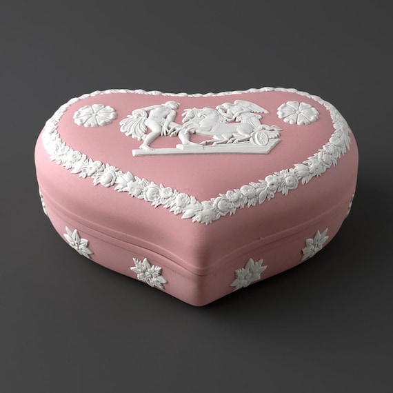 WEDGWOOD Jasperware Handcrafted Pink Heart Shaped Box - Etsy