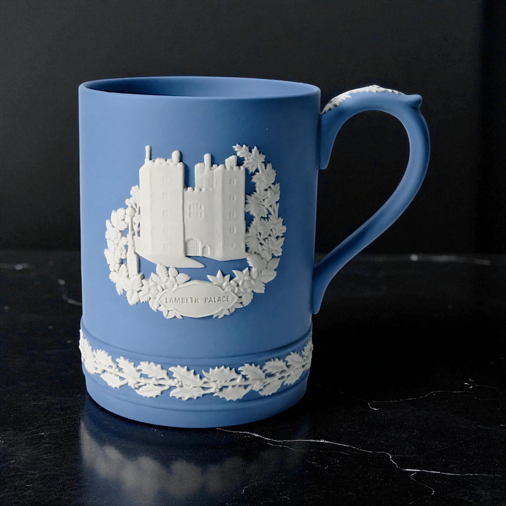 WEDGWOOD Jasperware Handcrafted Pale Blue Tankard / Mug , LAMBETH