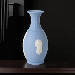 WEDGWOOD Jasperware Handcrafted Pale Blue Vase