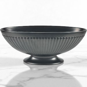 Wedgwood Ravenstone Ribbed Satin Black Etruria & Barlaston Mantel Vase