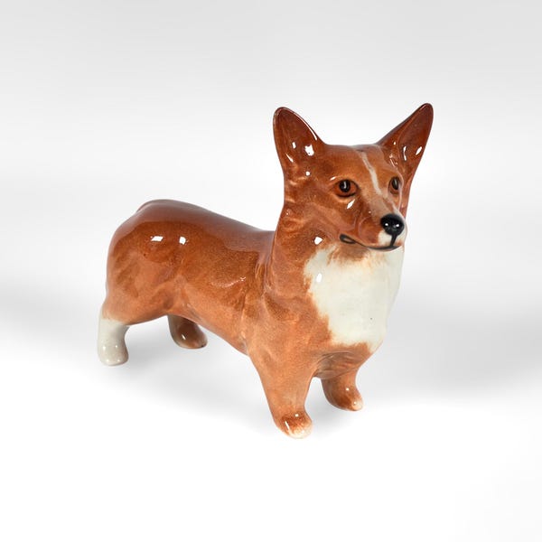 Figura de porcelana de perro corgi pequeño de J. Beswick