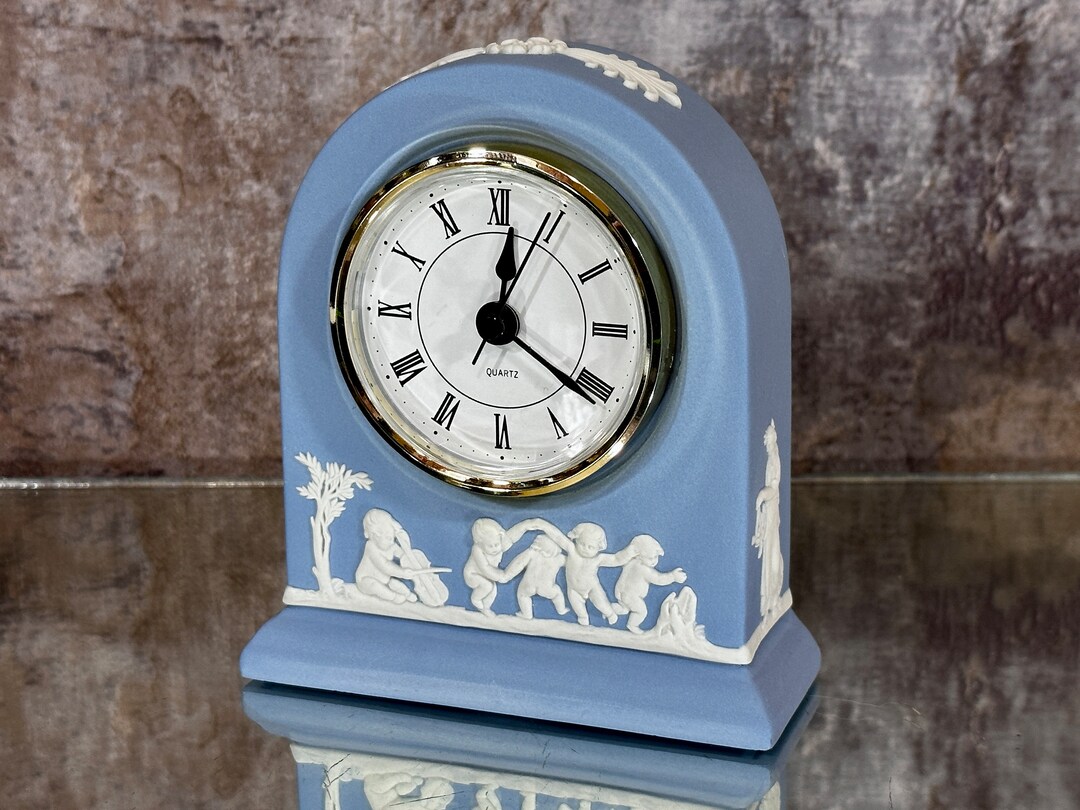 WEDGWOOD Jasperware Pale Blue Desk Clock Etsy