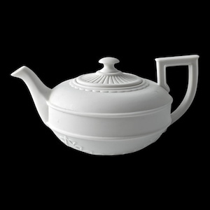 WEDGWOOD Jasperware 11 O'CLOCK Keulen handgemaakte witte kleine eenkops theepot