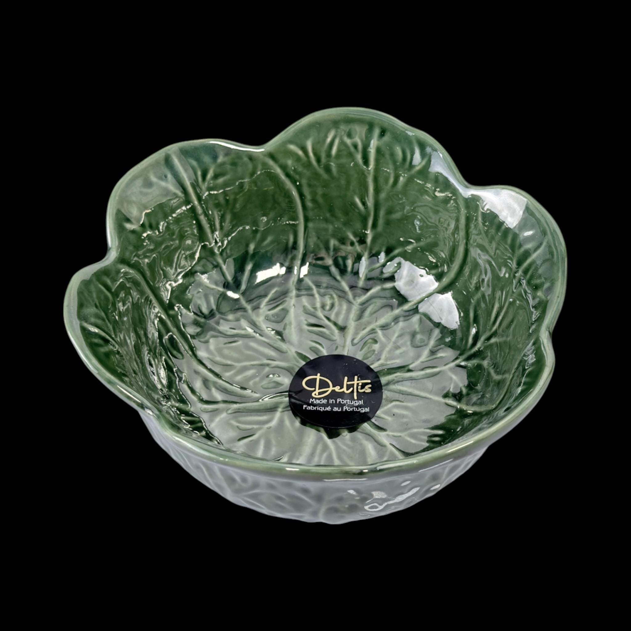 DELTIS Portugal Green Cabbage Shaped Noodles Cereal Salad Bowl (16