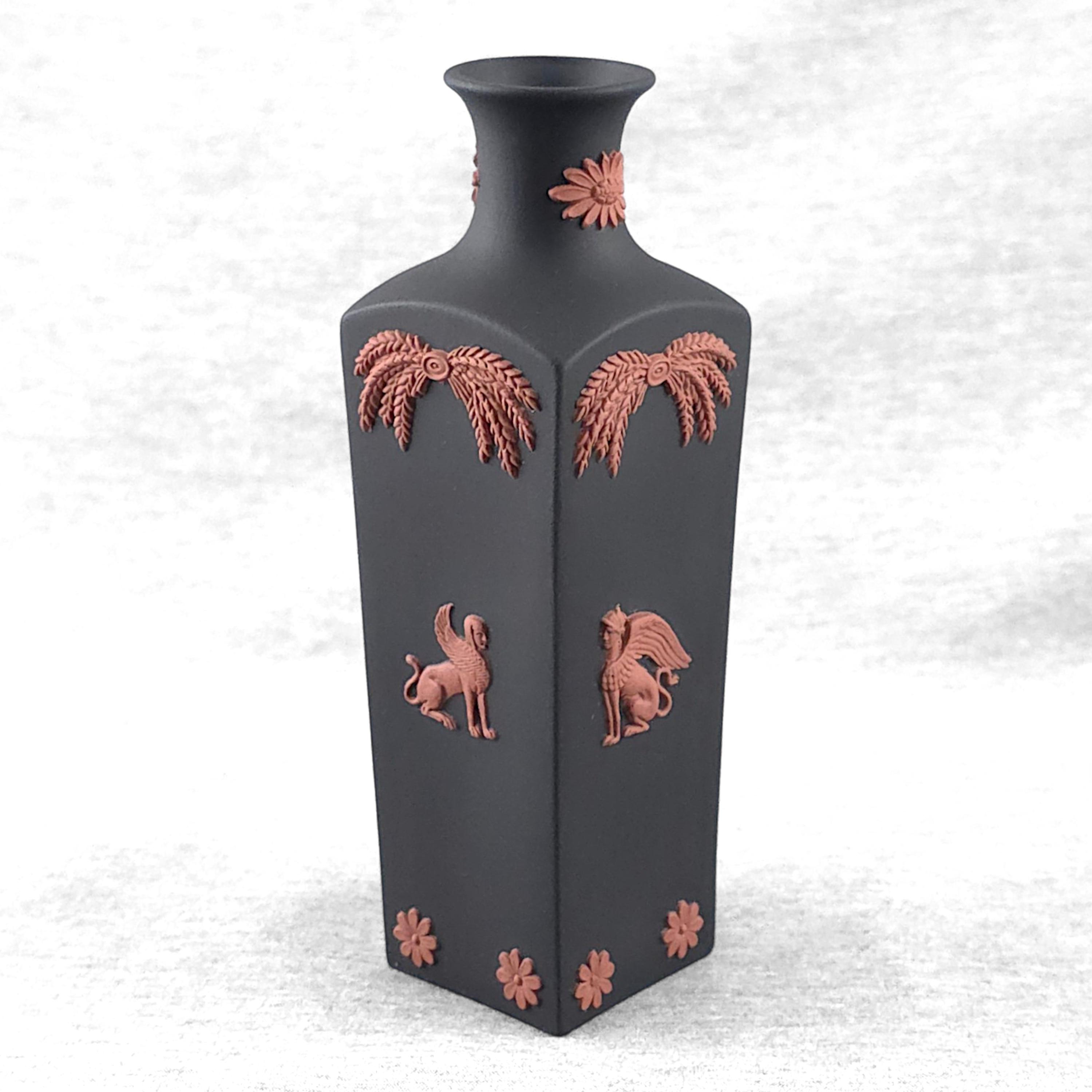ウェッジウッド　 BOKHARA ボカラ 6客フルセット 黒壺 Wedgwood Black Basalt & Terracotta Egyptian Vase Feat. Sphinx Ba