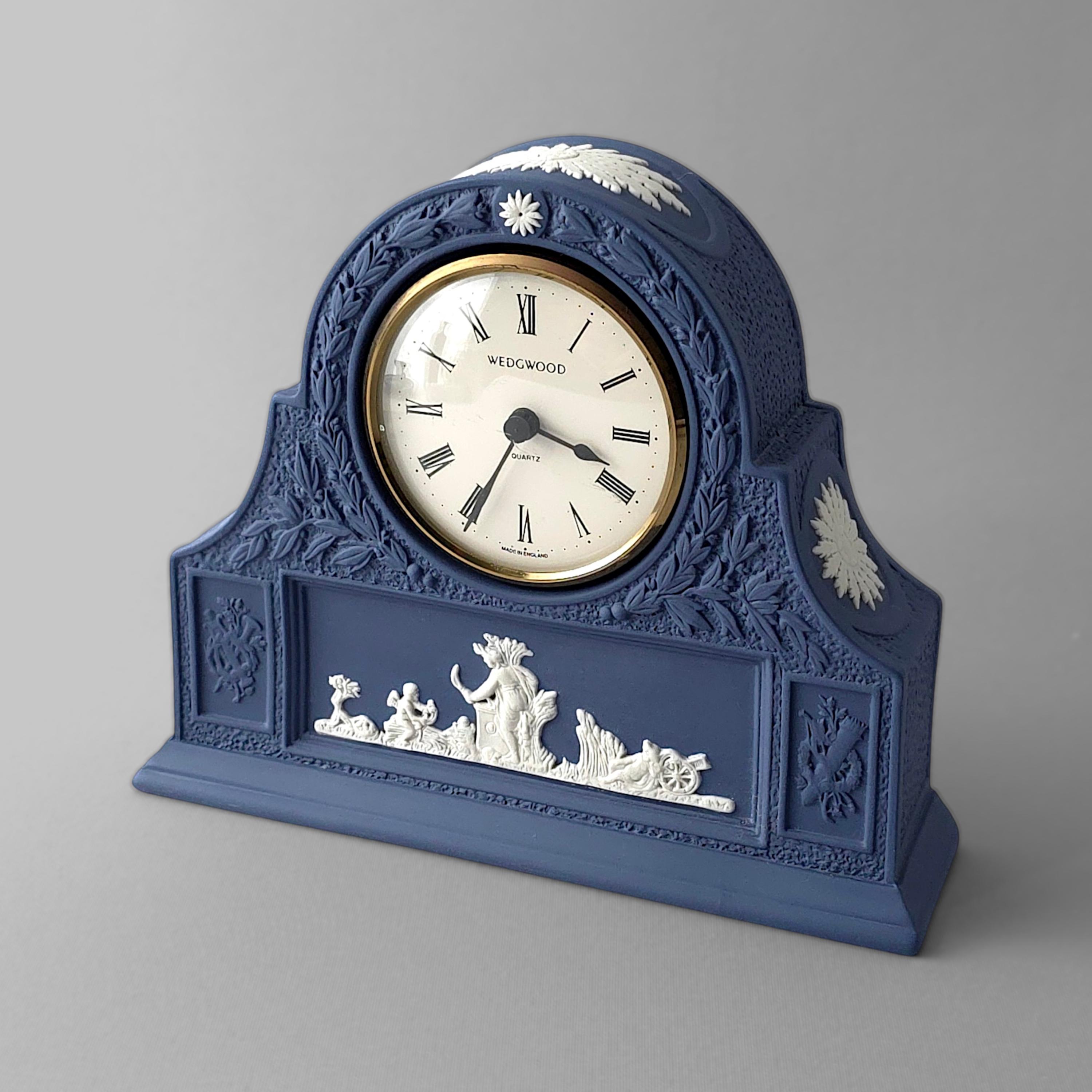 WEDGWOOD JASPERWARE Handcrafted Portland Blue Mantle Desk Clock - Etsy