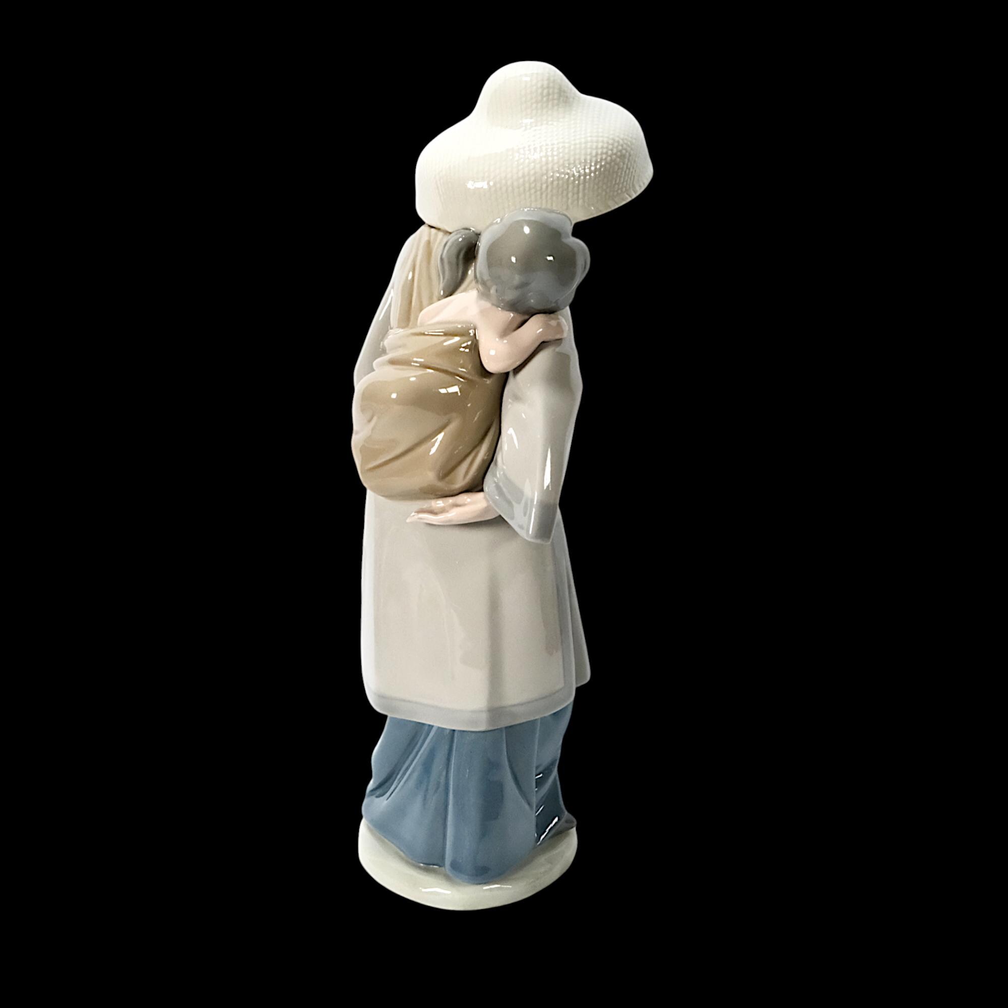 LLADRO Porcelain Figurine of Chinese Lady With Baby on Back ' My
