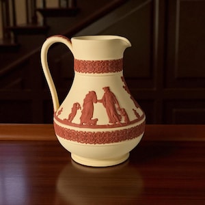 Rare WEDGWOOD Jasperware Handcrafted Primrose Yellow And Terracotta Jasperware Jug / Vase &#39;78 (Wedgwood Society Collectors)