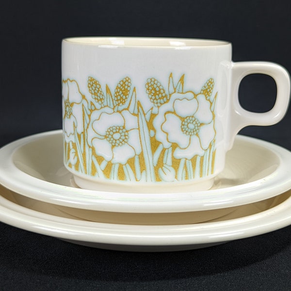 Vintage HORNSEA  " Fleur " 1977  Trio , Mug / Cup with Saucer and Plate