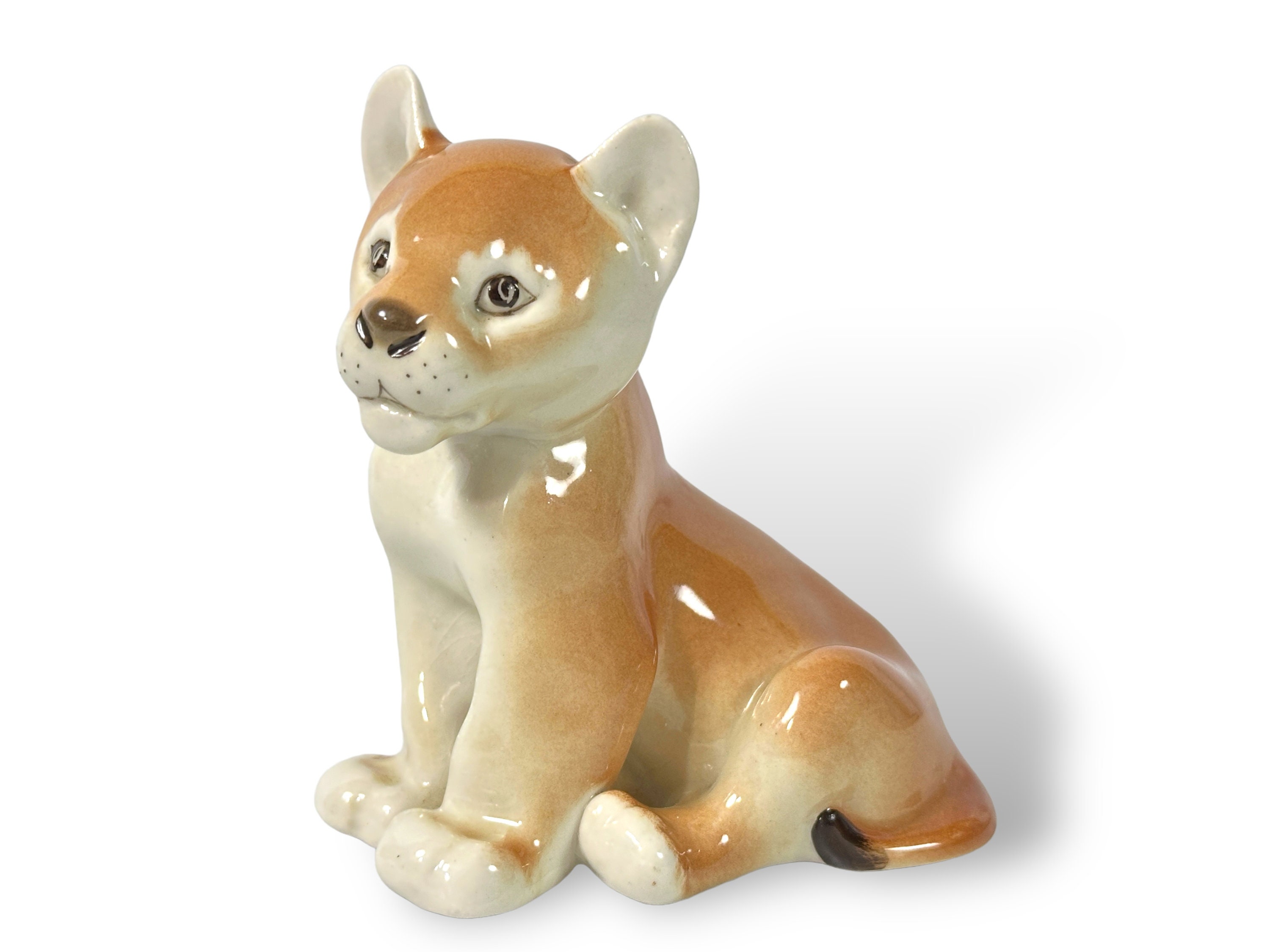 Vintage USSR Lomonosov Porcelain Cheetah Cub Figurine - Etsy
