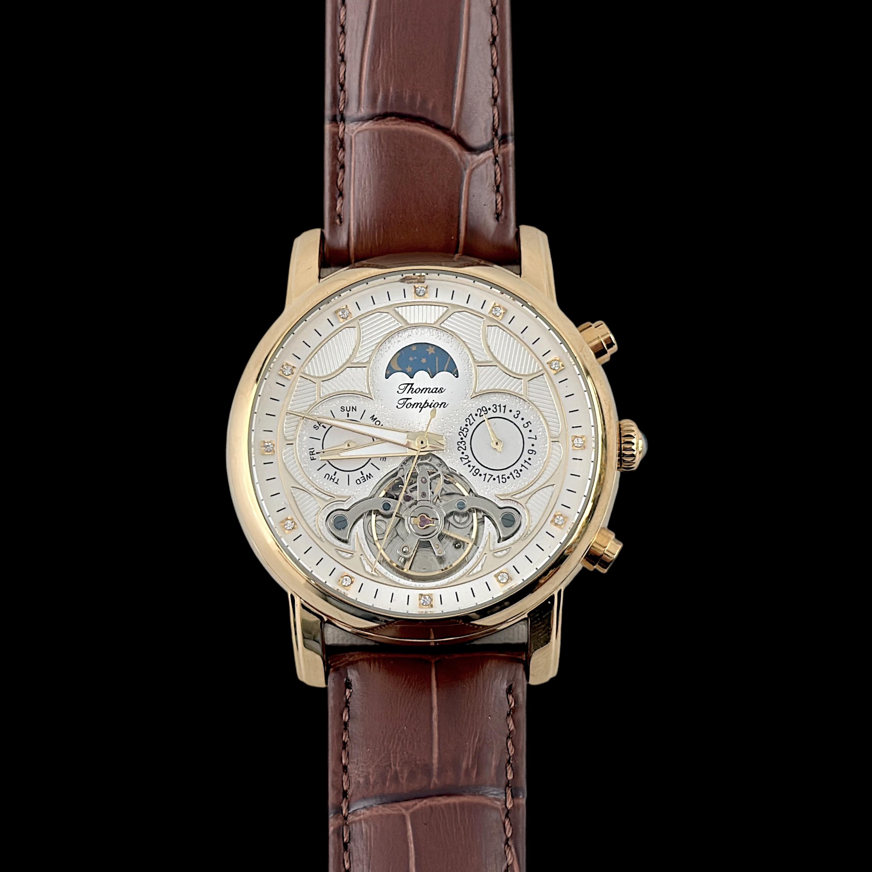 Thomas Tompion Automatic Kew Watch (model Tt-4321)feat. Skeleton