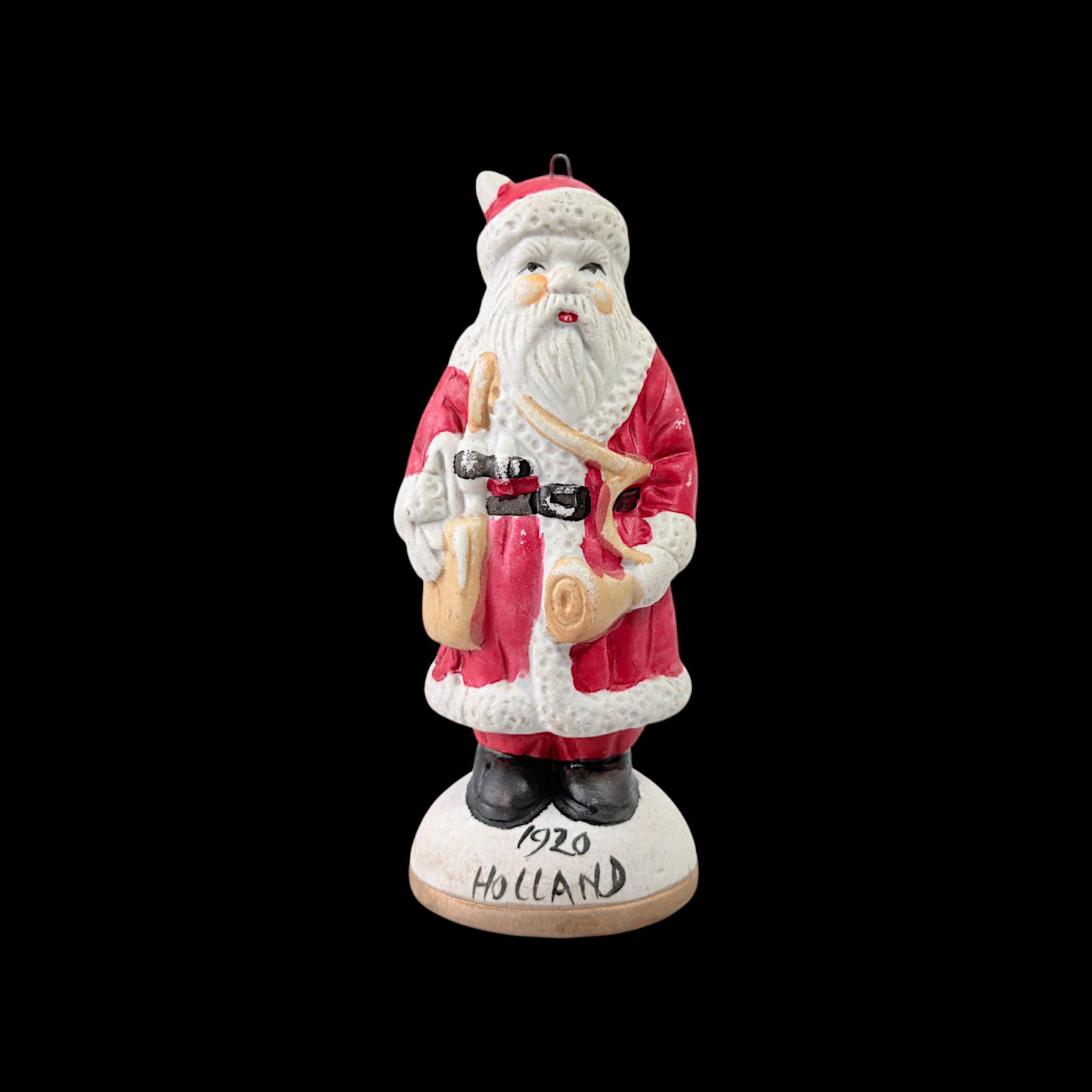 Vintage Christmas Tree Decoration Old World Santa Ceramic Figurine