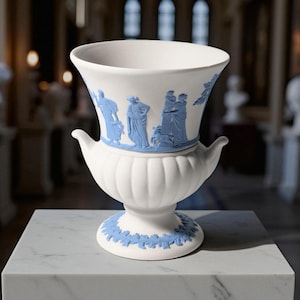 WEDGWOOD Jasperware Handcrafted White Vase (8.5cm x 7cm)