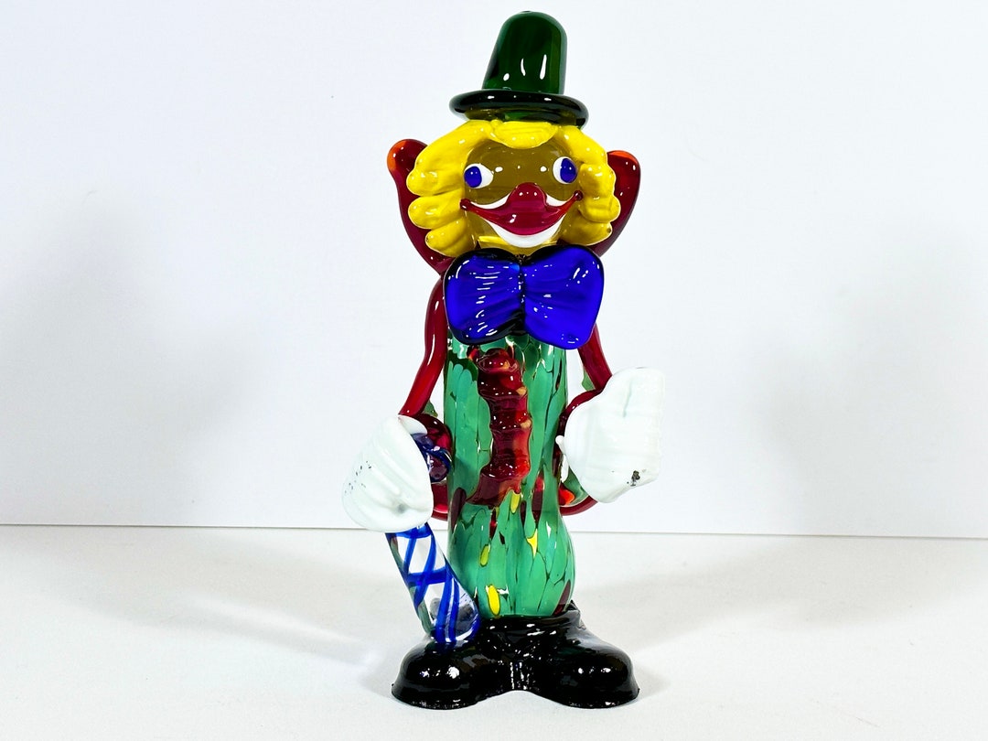 MURANO Hand Blown Glass Clown Figurine /17cm/ Etsy