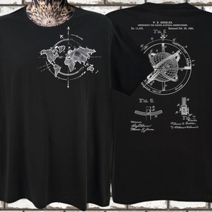 Unisex Baumwolle T-Shirt Regular Fit Print ' Geometric Map ' (M-3XL)