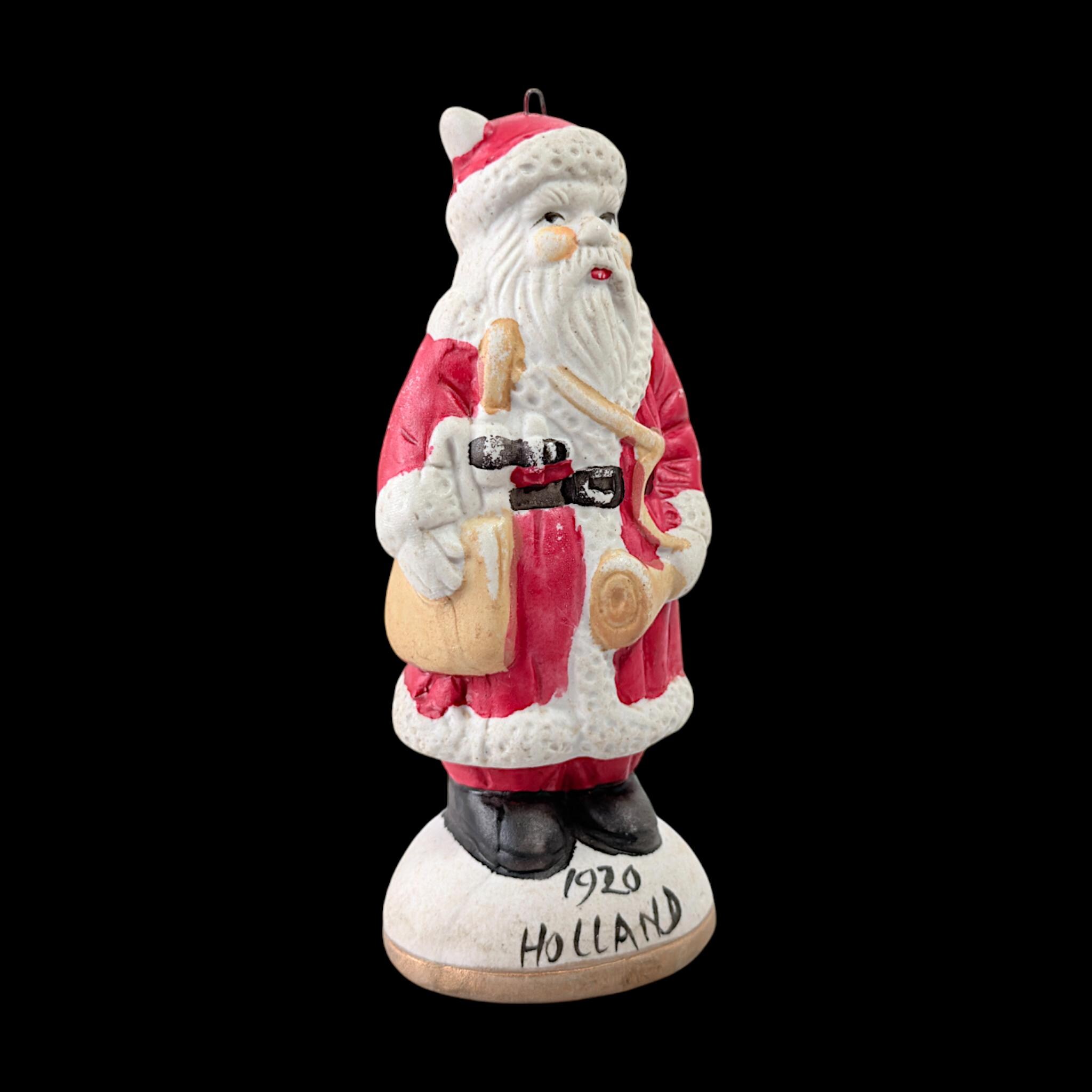 Vintage Christmas Tree Decoration Old World Santa Ceramic Figurine