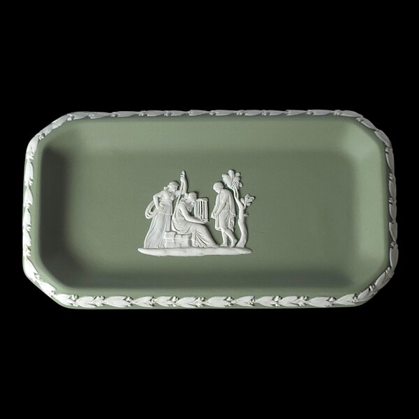 Wedgwood Jasperware Handcrafted Sage Green Tray / Plate '71